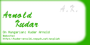 arnold kudar business card